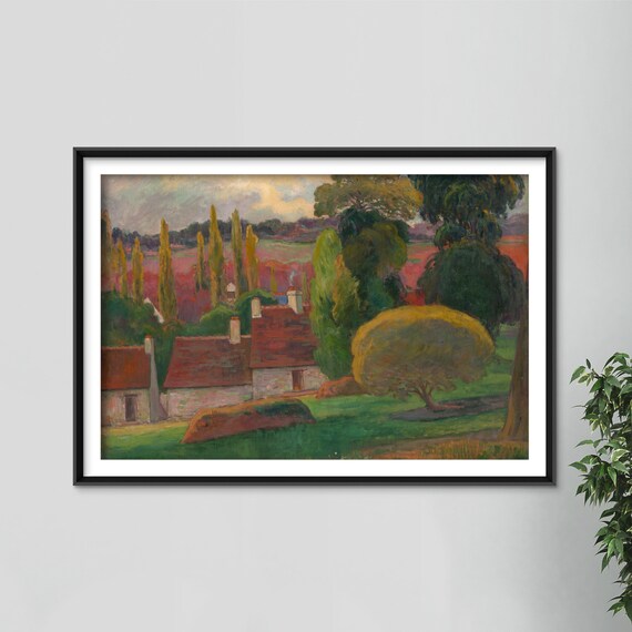 Paul Gauguin - A Farm in Brittany (1894) - Reproduction of a Classic Painting - Photo Poster Print Art Gift