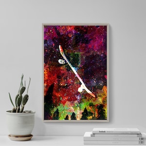 Skateboard Original Art Print - COLOURBURST - Beautiful Photo Poster Gift Wall Decor - Skateboarding Extreme Sports Skater Wheels