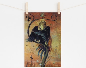 Wall home decor reproduction art print. Alyonushka by Viktor Mikhailovich Vasnetsov