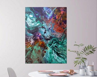 Abstract art colorful original painting on canvas one of a kind artwork