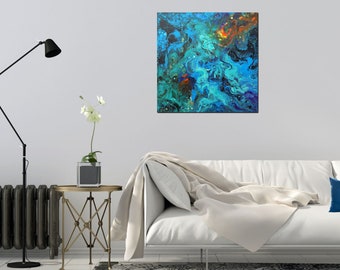 Abstract Nebula paibnting, wall art canvas, home decor original handmade paintings one of a kind artwork