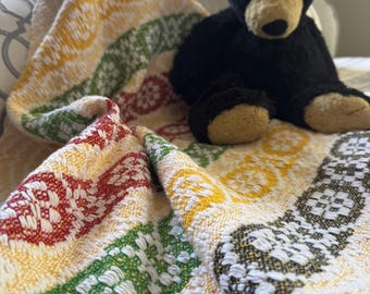 Handwoven Primary Colored Organic Cotton Baby Coverlet