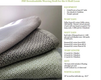 8-Shaft Hearts Baby Blanket Digital Weaving Draft PDF