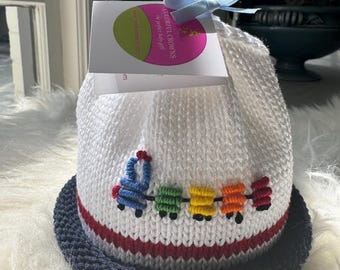 Choo Choo Train Cotton Baby Beanie by Colorful Crowns