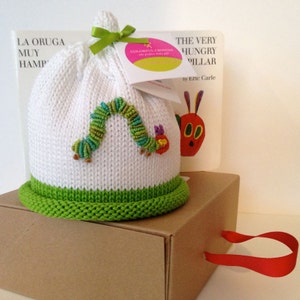 Colorful Crowns Green Hungry Caterpillar Knitted Newborn Baby Beanie