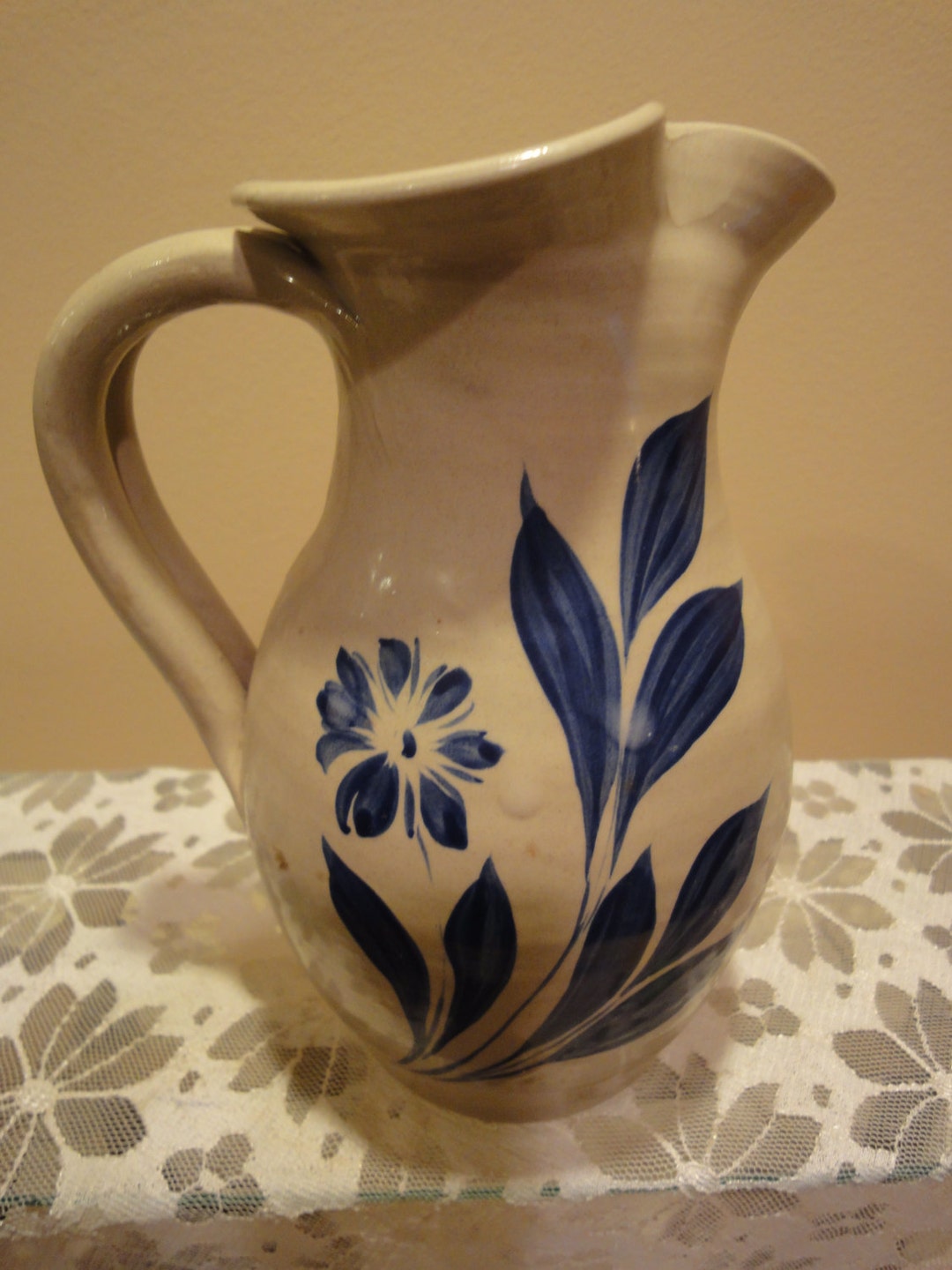 Williamsburg Salt Glazed Pottery/pottery Pitcher/vintage Etsy