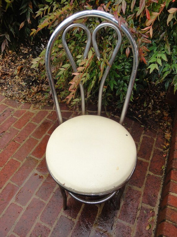Ice Cream Parlor Chair .vintage Chrome Chair dinette Chair chrome