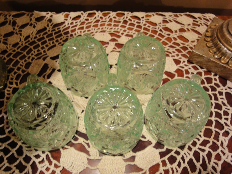 Rare Elegant Uranium Depression Glass Mint Green Punch Bowl Etsy