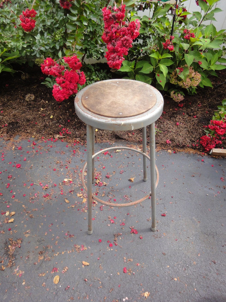 A Krueger Old School Steel Stool Image 0