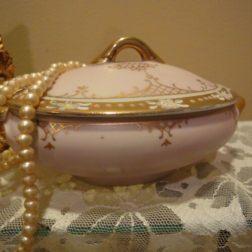 Antique Porcelain Gold Leaf Jewelry Box/jewelry Etsy