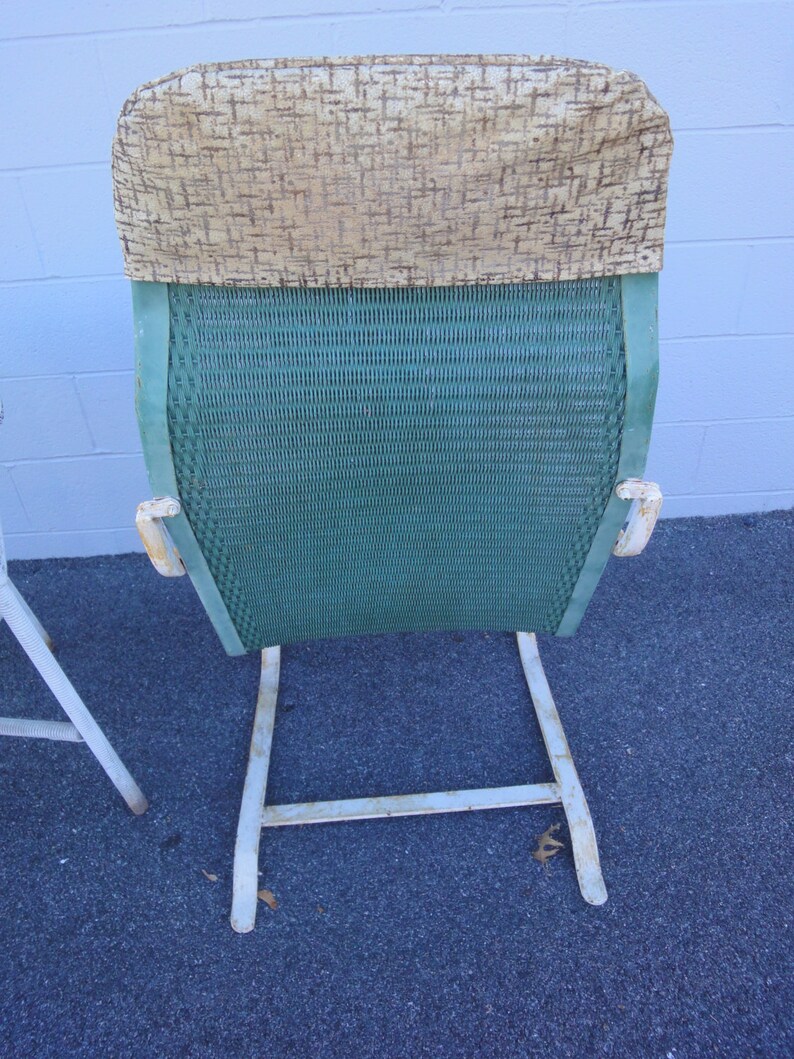1920's Wrought Iron and Wicker Rocker/Bouncy Chair/Patio Etsy