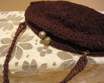 Handmade 1930's Crocheted Evening Purse/Accessories/Vintage Accessories/Vintage Handbags/Purses