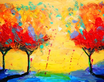 How to paint abstract trees online workshop