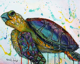 Sea turtle wall art, ocean art, coastal art, nursery art, children’s room