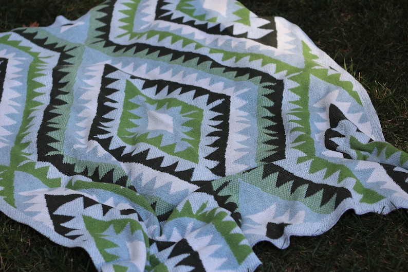 recycled cotton blanket stroller blanket Navajo Inspired Cotton Baby Layette Blanket: global nursery decor kilim inspired blanket