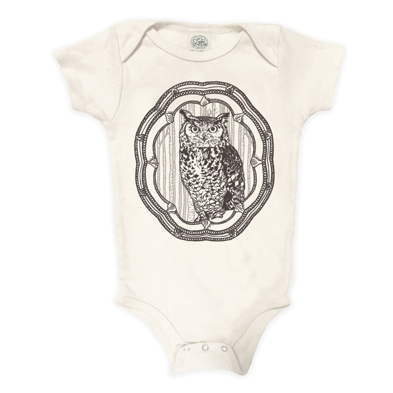 Romper baby Boy new baby Baby Gift baby girl Owl Organic Cotton Bodysuit: Onseie nature baby shower Forest Woods unisex