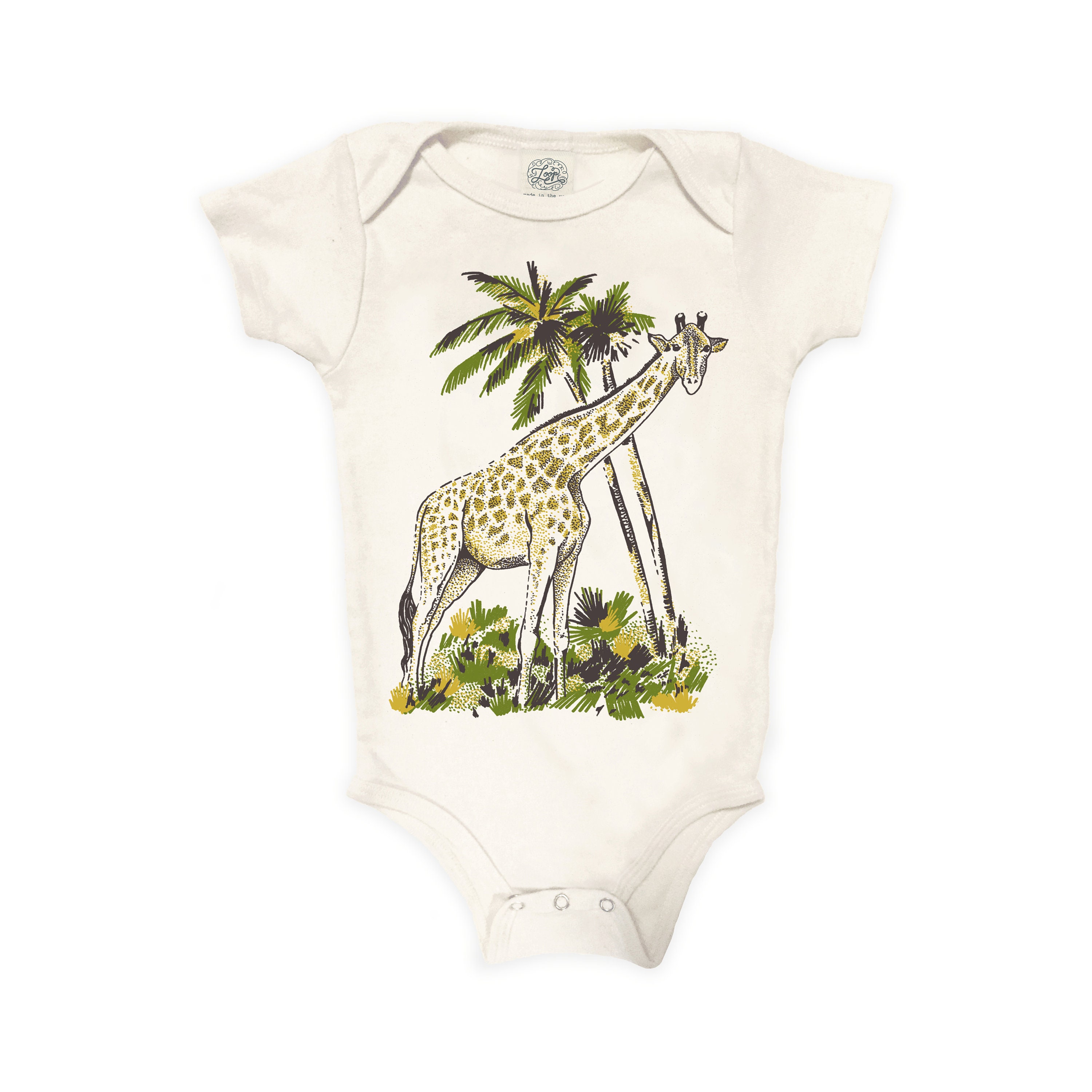 Giraffe Organic Cotton Onesie®, Bronx Zoo, Jungle Safari Theme New Baby ...