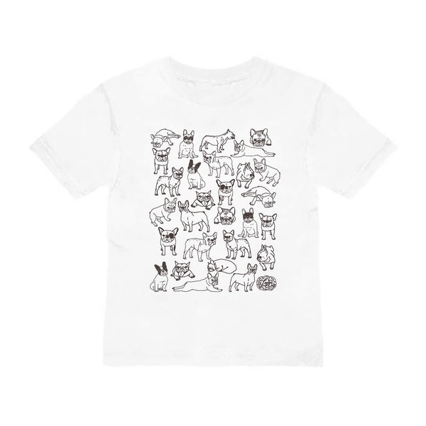 Organic Cotton Toddler T Shirt, Unisex, Frenchie, French Bulldog, Boston Terrier, Made in USA