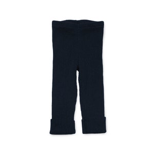 Ribbed, Recycled Cotton, Baby, Toddler, Gender Neutral, Knit Pants, Eco Friendly, Girl, Boy, Shower Gift, Made in USA, Navy Blue image 2