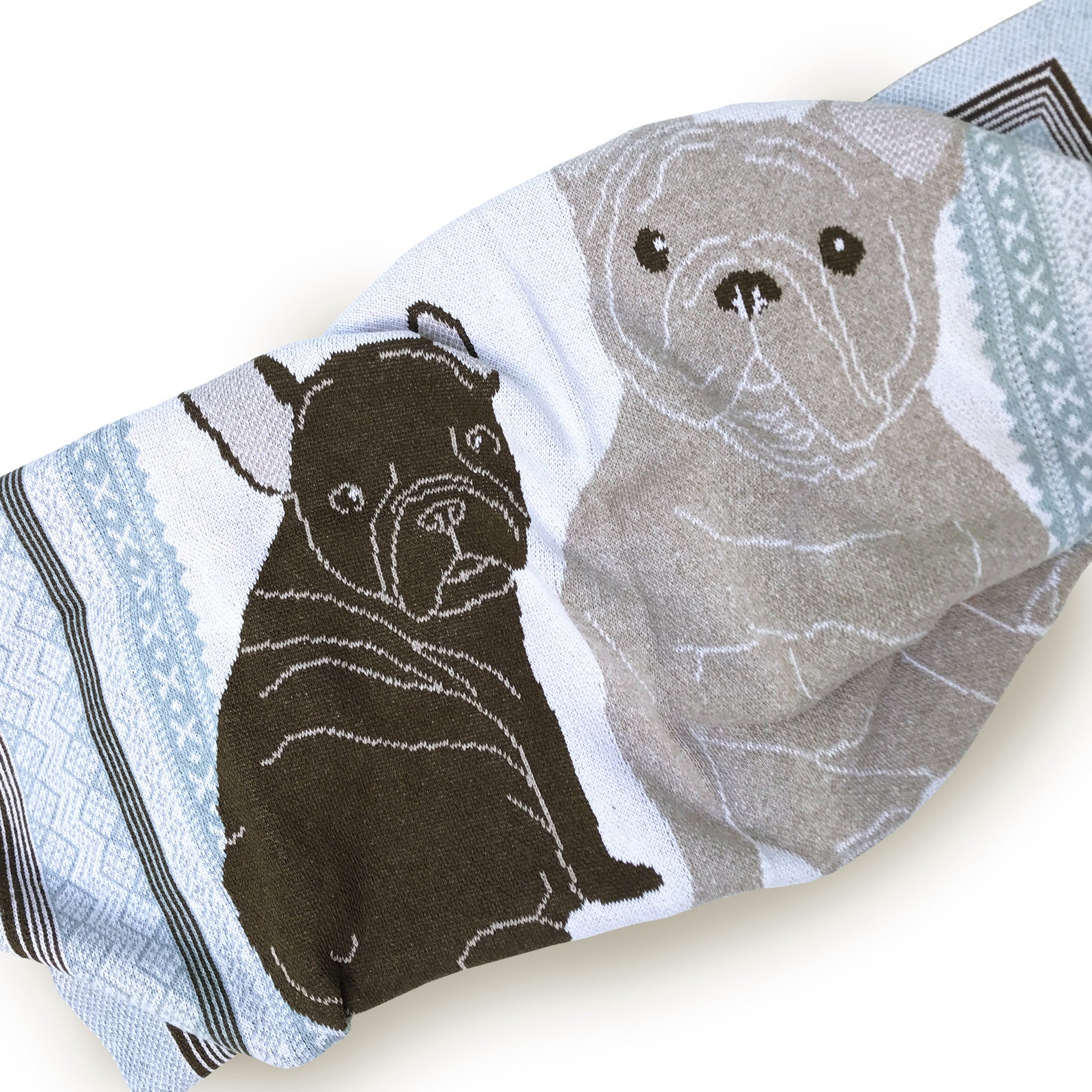 French Bulldog Recycled Cotton Baby Layette Blanket baby Etsy