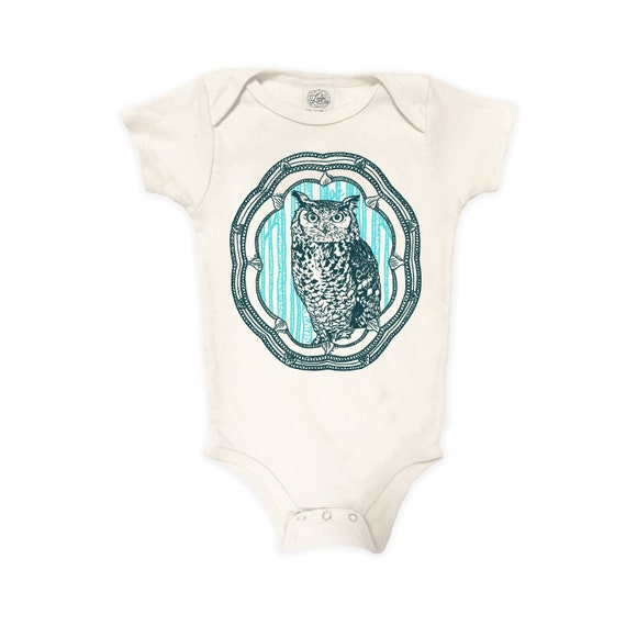 Romper baby Boy new baby Baby Gift baby girl Owl Organic Cotton Bodysuit: Onseie nature baby shower Forest Woods unisex