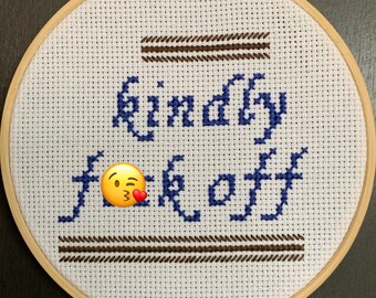 Kindly F--k Off Cross Stitch Door Sign Pattern