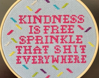 Kindness Sprinkles Cross Stitch Pattern - Two Versions!