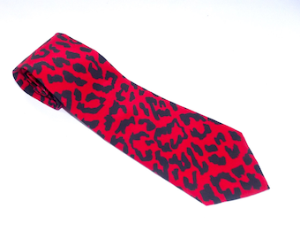 Men's Tie - Leopard Design Original screen print by Gunnel Hag