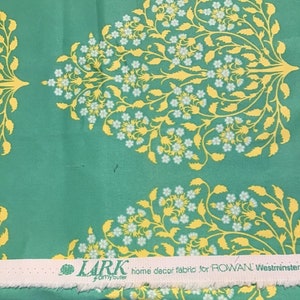 Amy Butler Lark Henna Trees home dec print, sateen, green, yellow, blue, out of print