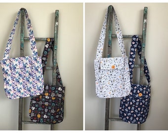 Crossbody messenger bag, school bag, work bag, carryall, made with licensed Star Wars fabric