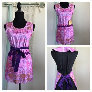 Easy on Apron, Over the Head, Ties in Front or Back, Chickens, Olive Oil, Food Prints