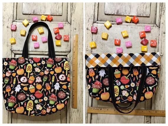 Trick or Treat, Halloween Treat Tote, Kids Candy Tote, Halloween