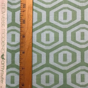 Amy Butler Midwest Modern Honeycomb print, muted blue and green, geometric, out of print