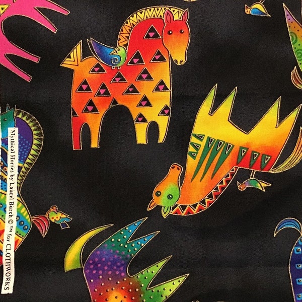 Laurel Burch Mythical Horses print, bright, out of print