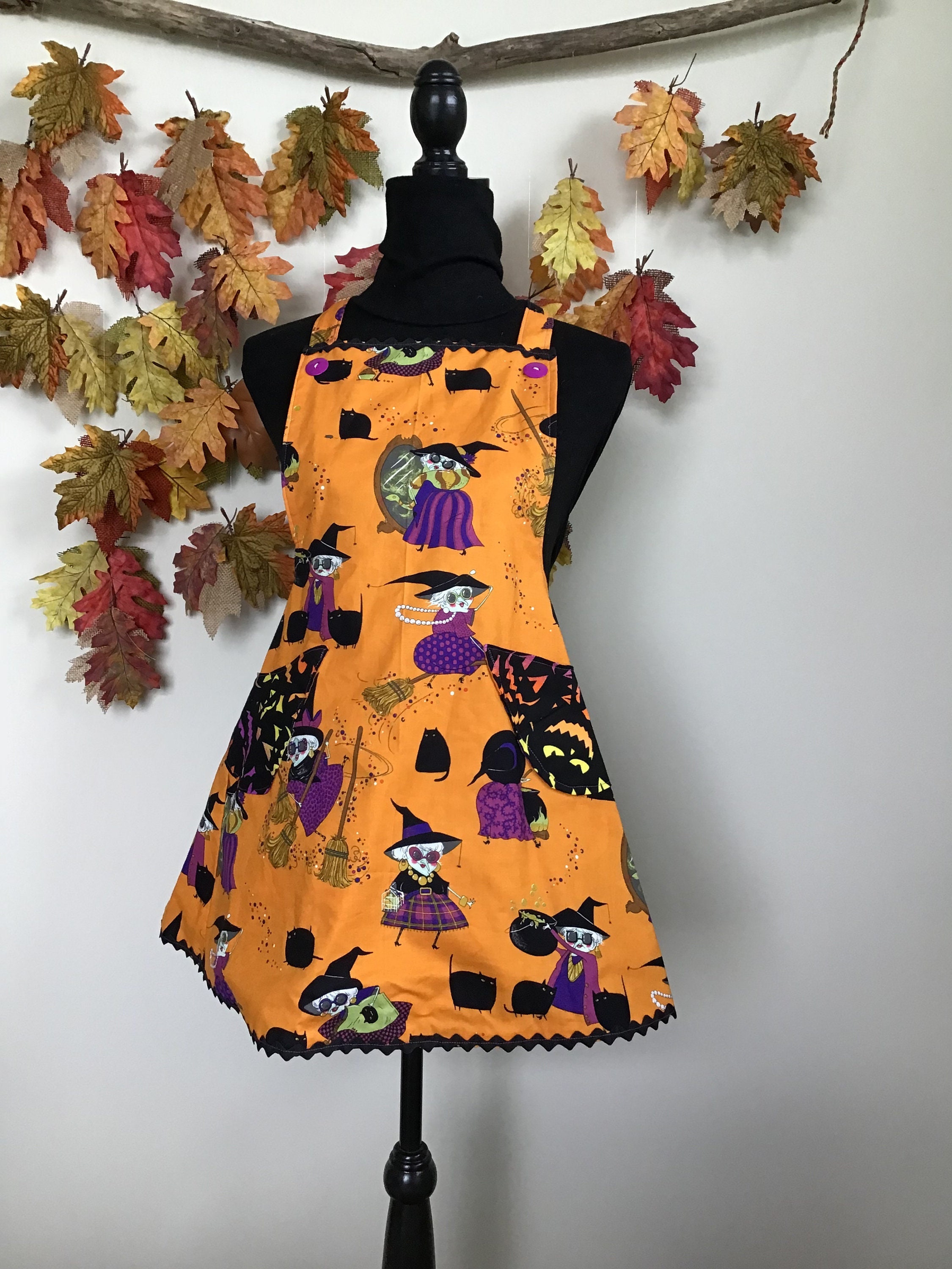 Mommy and Me Matching Halloween Witch Aprons New Mother Daughter
