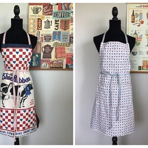 Upcycle Apron, Vintage Fabric, Carpenter Style, Fully Adjustable, Unisex, One of a Kind