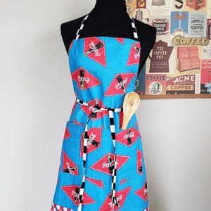 Vintage Coca Cola Apron, Upcycle Apron, Vintage Fabric, Carpenter Style, Fully Adjustable, Retro, Diner Style, One of a Kind