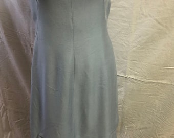 1960s Sweet and classic pale blue linen dress a line 36 inch bust free shipping in USA