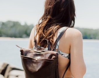 The Torrey Backpack, Leather Backpack, leather day bag, Day Pack, Backpack, leather bag