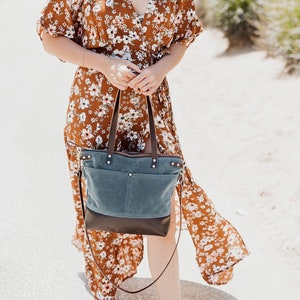 Waxed doek tote tas, waxed doek Tote, middellange zak, werk tas, leder, alledaagse zak, reistas, Cross Body tas, rits zak