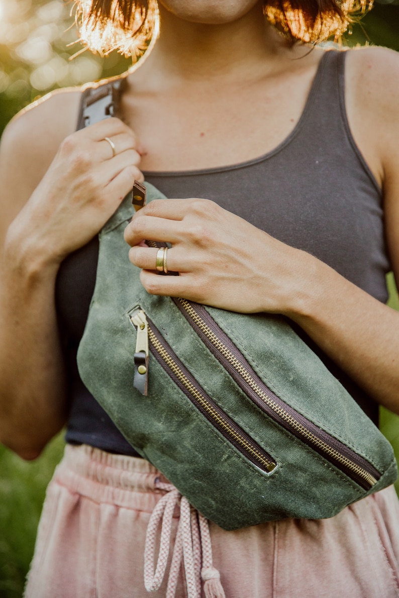 The Jersey Bag, olive green, hip bag, waist bag, fanny pack, sling bag image 1