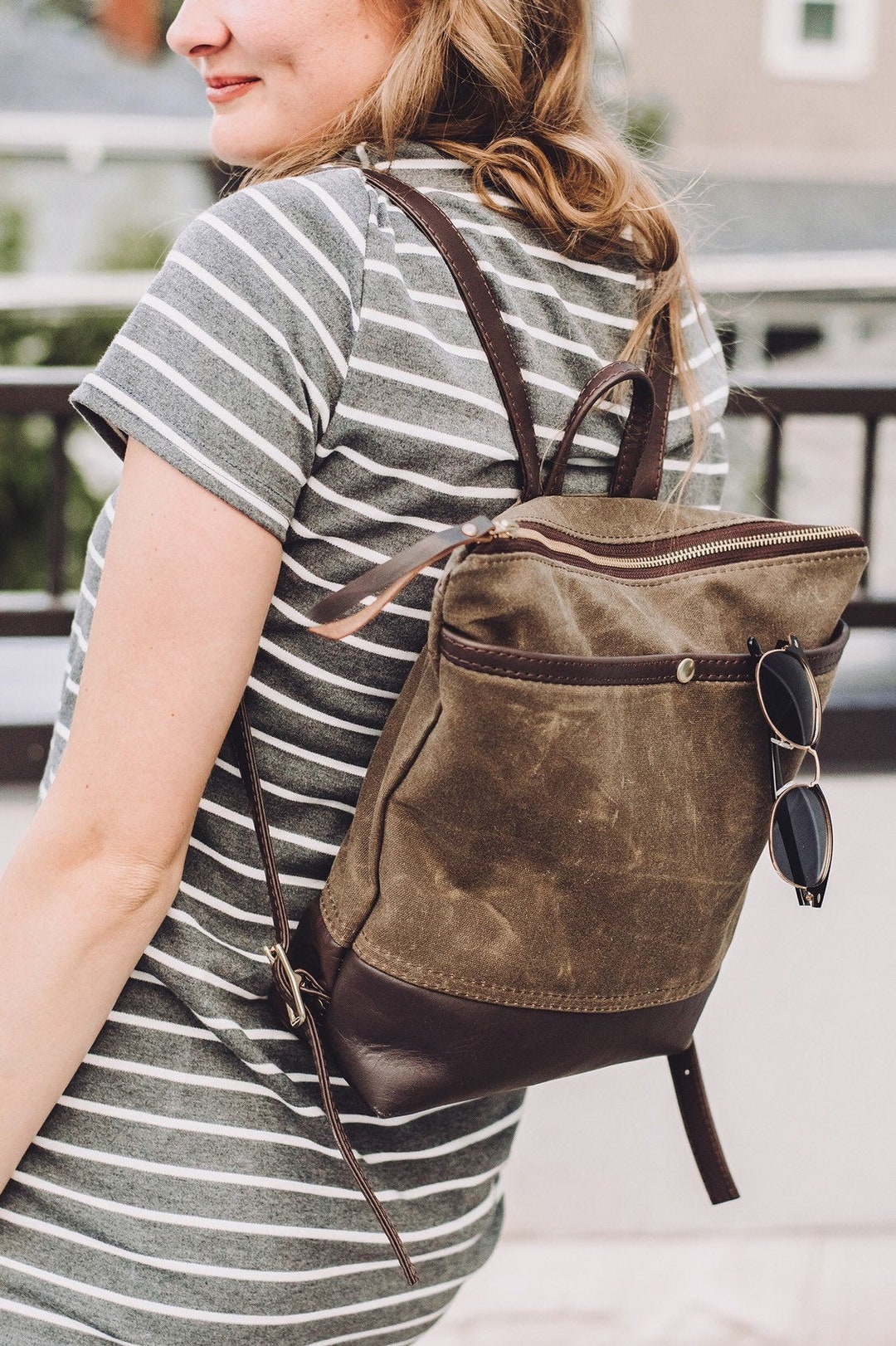 •BACKPACK - LUNA• waxed canvas bag