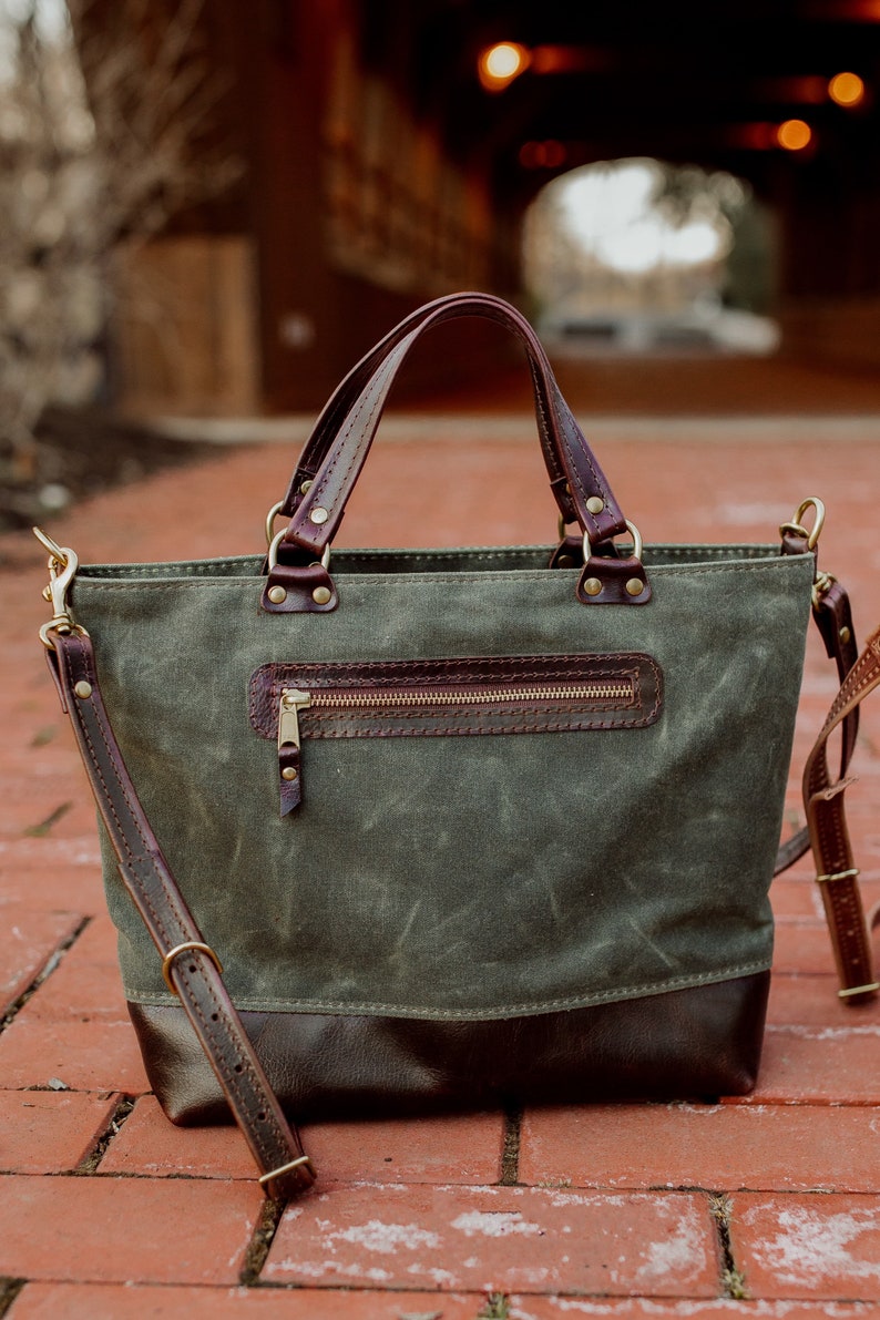The Brynn Bag, Waxed Canvas Bag, Crossbody Bag - Etsy