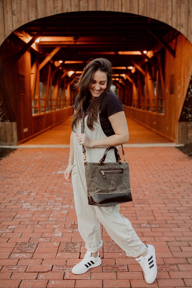 The Brynn Bag, Waxed Canvas Bag, Crossbody Bag - Etsy