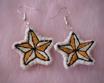 Nautical Star Embroidered Kitsch Earrings