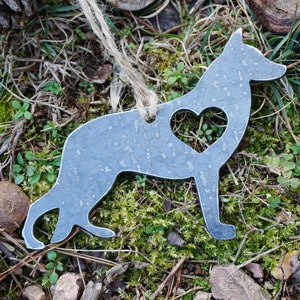 German Shepherd Ornament / Made from Raw Steel / Metal Dog Ornament / Personalize Options / Pet Gift / Fur Baby Gift / Pet Remembrance / K9