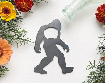 Bigfoot Bottle Opener made from Heavy Duty 11g Raw Steel Yeti Sasquatch Adventure Explore Wedding Anniversary Gift Birthday Rustic Cabin Bar