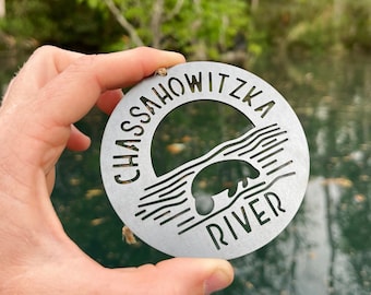 Chassahowitzka River Ornament made from Raw Steel Florida Wildlife Diving Kayaking Boat Adventure to Explore the Manatees Heirloom Gift