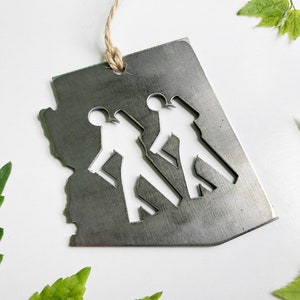 Arizona Hikers State Ornament Made From Raw Steel Anniversary Gift Metal Christmas Tree Ornament Explore Grand Canyon Tonto National Forest image 1