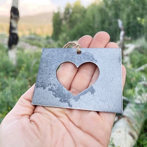 Colorado State Ornament Made from Raw Steel Rustic Industrial Christmas Tree Decoration Host Gift Wedding Gift Housewarming Gift Stocking image 1